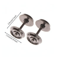 2 Pieces HO Scale Model Train Wheels with Metal Axle Precision Model Railway Wheel with Axle Replacement Wheelsets Spare for Hobbyists