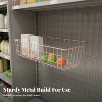 Grid Wall Storage Basket Multi-Functional Grid Panel Hanging Basket Space-Saving Hanging Metal Holder for Retailers, Students, Kitchen, Office