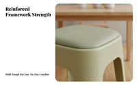 Sturdy and long-lasting Plastic Stackable Stool Light Luxury Design Padded Plastic Stool Space-Saving Backless Chair Reinforced frame for Adults, Families, homeowners, Dining Room, Entryway, Bedroom, Party