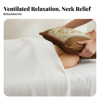 Natural Filling Rectangular Beauty Pillow Breathable Buckwheat Hull Neck Pillow Removable and Washable for Massage Therapists, Beauticians