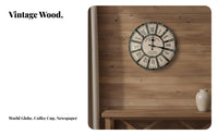 Non-Ticking Wooden Wall Clock Easy to Hang Retro Wall Clock Lightweight for Interior Design Enthusiasts, Seniors, Living Room, Bedroom, Cafe