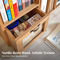 Vertical Book Rack with Drawer Multi-Functional Desktop Organizer for Study Room