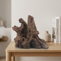 Driftwood Aquarium Cave Decoration, Bark-Textured Resin Ornaments with Hiding Cavity, Freshwater Aquatic Tank Habitat Decor