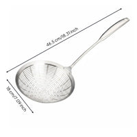 Stainless Steel Skimmer Spoon Hanging Long Handle with Hole Handle Skimmer Spoon Brushed Silver Cooking Utensil for Hot Pot