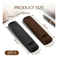 2 Pieces Easy to Carry PU Leather Pen Clip Slim Design PU Pen Sleeve Lightweight Stationery Accessory Universal Fit for Office