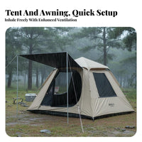 Waterproof Automatic Tent with Canopy Rainproof 2-in-1 Tent and Sun Shelter Thickened Material Portable for Families, Beginners, Travel, Hiking, Picnics, Parks