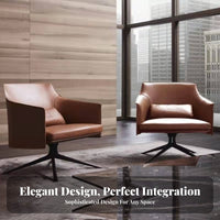 Minimalist Design Upholstered rotating Armchair Luxury Feel Lounge Chair Ergonomic Backrest Indoor Seating Plush Padding for Office Professionals, Homeowners, Interior Designers, Living Room, Reception Area, Bedroom, perusing corner