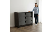 6 Drawer Dresser Space Saving Wooden Chest of Drawers Easy Assembly Wooden Dresser for Bedroom, Living Room