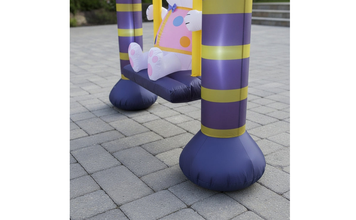 Inflatable Bunny Swing Inflatable Easter Bunny Festive Easter Yard Decoration for Garden