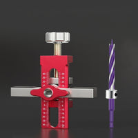 2 Pieces Adjustable Cabinet Door Jig with Boring Bit Metal Cabinet Door Jig Accurate for Woodworkers