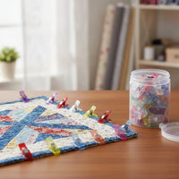 50 Pieces Sewing Clips Flat Sewing Clips with Jar Transparent Sew Clip for Quilters