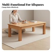 Nordic Design Rectangular Wood tea table Japanese and aesthetic Rectangular Coffee Table Minimalist visual appeal Living Room Furniture Sturdy Construction for Families, homeowners, Renters, Lounge Area, Home Office