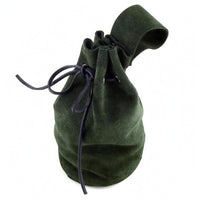 Textured Suede Pouch Bag Gathered Top Soft Drawstring Pouch Plain Corded Tie Bag