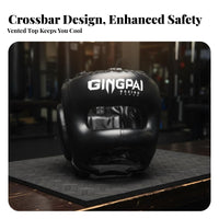 Cheek and Chin Protection Full Face Boxing Headgear Adjustable Fit Training Helmet with Nose Guard Shock Absorbing Padding Muay Thai Head Protector Tear Resistant PU Leather for Professionals, Trainees, Beginners, Competition, Gym, Dojo