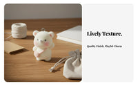 3D Resin Bear Pendant DIY Flocked Bear Charm Adorable Craft Supply for Crafters, Teenagers, Keychain Making, Car Decoration
