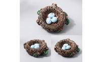 Bird Nest with Eggs Resin Mini Artificial Bird Nest Rustic Ornament for Crafters, Collectors, Fairy Garden Areas, Photography