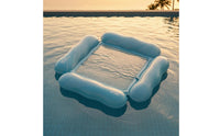 Dotted Pattern Mesh Seat Lounger Square Shape Floating Lounger Light Blue Recreation Gear Portable