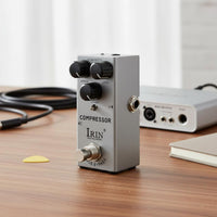Mini Size Guitar Compressor Pedal Metal Shell Compressor Pedal Sustain Control Music Gear 9V Power Supply for Stage, Studio