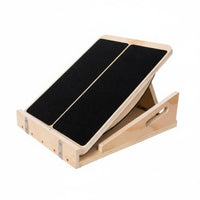 Wooden Slant Board with Handle Anti-Slip Adjustable Incline Board Slanted Calf Stretcher for Fitness Enthusiasts, Athletes, Home Gym