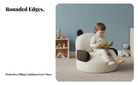 Cute Creature Design Panda-Shaped Armchair Soft and Comfortable children's Furniture Child-Safe Filling Toddler Seat Lightweight for Toddlers, Preschoolers, Parents, Playroom, Bedroom, Nursery, Reading