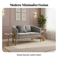 3 Pieces Modern Design circular table and 2-Chair Set Comfortable Seating Reception Furniture Cushisingled Chairs Sturdy Construction for Office Managers, Interior Designers, Apartment Dwellers, salon, Hotel Lobby, Waiting Room, Cafe
