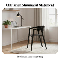 utilitarian aesthetic Minimalist Backrest Chair warehouse Aesthetic Modern Dining Chair Sturdy Metal Legs Seating Furniture long-lasting Construction for Interior Designers, Design fans, Hotel, Restaurant, Meeting Room, Kitchen