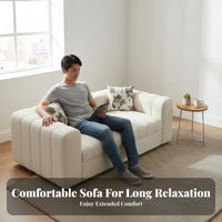 Fold-expandable Sofa Bed with Storage Piano Key Backrest transformable Couch Multi-Functional Design Household Furniture for Students, Guests, Bedroom, Office