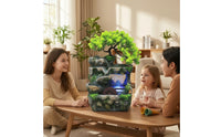 Rock Water Feature with Tree Nature-Themed Tabletop Water Feature Compact for Reception Desk