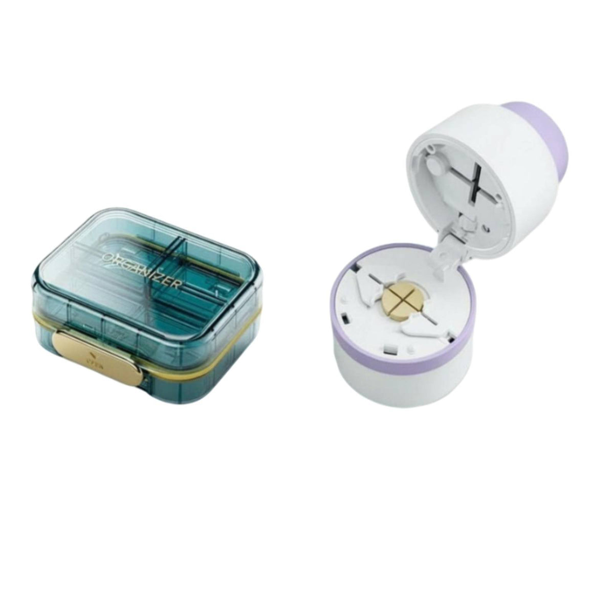 3occasionsa-Day Compartments pharmaceuticals Organizer Box with Cutter closureed Design Multi-Compartment medication Box Portable medication Case small Size for voyagers, Patients, Caregivers, while on the on the moveing, Home Use, Business Trips, Office