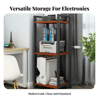 Ventilated-Back Design Floor Standing Audio Equipment Stand Heavy Duty 6-Tier Rolling Storage Rack With Wheels Rolling Utility Rack Rust-Resistant for Audiophiles, Home Theater, Studio, Living Room