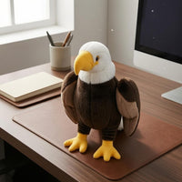 Bald Eagle Stuffed Embroidered Eyes Standing Eagle Stuffed Soft Long-Lasting