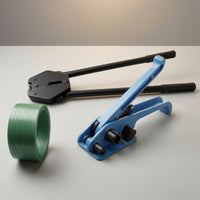Strapping Kit Handheld Manual Strapping Tool with Buckles Heavy Duty Banding Tool with Strap Roll for Packagers, Warehouse, Carton Bundling