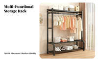 Mobile Design Rolling Clothing Rack Space Saving Rolling Clothes Rack Multi-Functional Portable Wardrobe on Wheels Easy Assembly for Students, Homeowners, Boutique Owners, Bedroom, Dorm Room, Apartment, Entryway