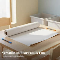 Thick Kids Drawing Paper Roll Even Surface Doodle Paper Roll Long-Lasting and Tear-Resistant Art Supplies for Toddlers, Teachers, Students, Kindergarten, Daycare, School, Home