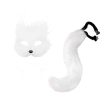 Face Covering with Tail Faux Hair Costume Set with Face Covering Soft for Adults