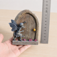 Pastoral Fairy Garden Miniature Door, Resin Fairy House Garden Decoration, Gnome Door Accessory for Garden Lovers, Fairytale Decoration