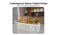 Bakery Display Case Multi-Tier Shelving Curved Glass Bread Cabinet Modern Design Pastry Display Case for Cafe Owners, Restaurant Managers, Supermarket