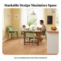Thickened Construction Stackable Plastic Chair Vibrant Colors Indoor Seating Easy to Clean Household Furniture Ergonomic Backrest for Apartment Dwellers, Office Managers, Dining Room, Small Areas, Kitchen, Balcony