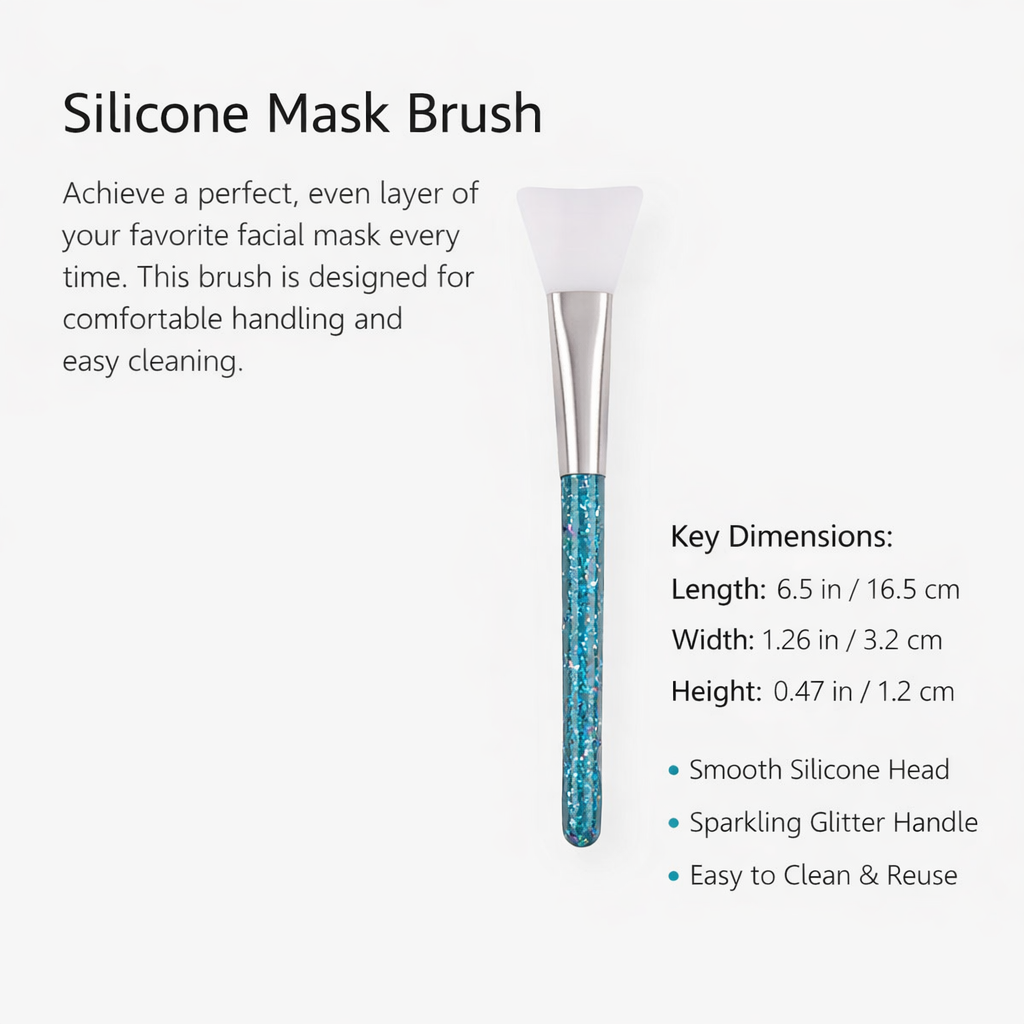 Facial Treatment Brush Cosmetic for Skincare Lovers, Professional Makeup with Long Handle, Tongue Shape Facemask