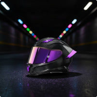 Full Face | Carbon-Fiber-Style, Aerodynamic, Full Face Helmet with Visor, for Road Riding