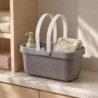 Perforated Bath Basket Arched Handles Portable Washroom Basket Ventilated Handle Storage Tote