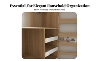 Snack and Drink Organizer Cabinet Large Capacity Tall Sideboard Cabinet Multi-Functional Double Door Storage Cupboard for Families, Homeowners