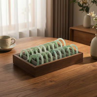 Bracelet Display Tray Walnut-Finish Bracelet Holder Padded for Dressing Table