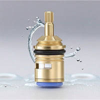 Splined Faucet Valve Quick Opening Brass with Ceramic Disc Long-Lasting Faucet Valve Core Smooth for Plumbers