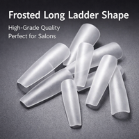 False Nails Almond Shape for DIY Manicure, Artificial with Matte Frosted Finish, Short Square for Professional Use, 100 Pieces Long Coffin
