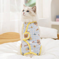 Pet Recovery Suit, Medical Recovery Suit Post Surgery for Dogs and Cats, Short Sleeve Fasteners, Cartoon Print Spay Neuter Suit, Pet Hygiene Wear