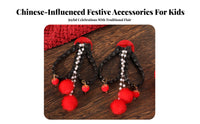 Chinese Fan Applique Handmade Hair Accessory Craft Material Design Vermilion Fan Shaped Applique for Crafters, Parents, Crafting