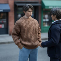 1/6 Scale Sweater Long-Lasting Material 1/6 Scale Figure Clothes Round Neck Doll Top Oversized Fit Miniature Knit Pullover