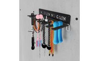 8-Hook Storage Hanger Tilted Prong Engineered Wall Mount Gym Storage Rack Mounting Hardware Included Wall Mount Gym Rack