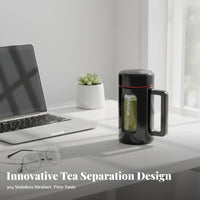 Large Capacity Glass Tea Infuser Mug Heat Insulation Glass Tea Infuser Bottle Portable for Office Workers, Commuters, On the Go, Desk, Home